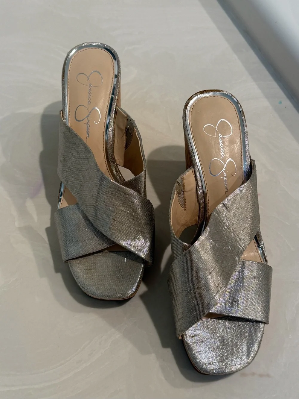 Jessica Simpson shimmery silver